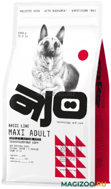 Сухой корм AJO DOG BASIC LINE MAXI ADULT для взрослых собак крупных пород с олениной, индейкой и гречкой (2 кг)