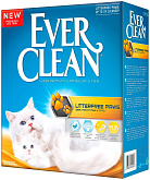 EVER CLEAN LITTERFREE PAWS наполнитель комкующийся для туалета длинношерстных кошек для идеально чистых лап с ароматом свежести желтая полоска (6 л) 