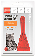 ПРАЗИЦИД КОМПЛЕКС капли для кошек весом от 4 кг против внутренних и внешних паразитов (1 пипетка)