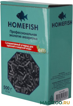 Уголь аквариумный для фильтра 4,8 мм Homefish 500 гр (1 шт)