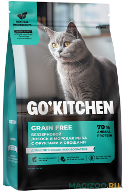 Сухой корм GO! KITCHEN GRAIN FREE беззерновой для кошек и котят с лососем, морской рыбой, фруктами и овощами (0,4 кг)