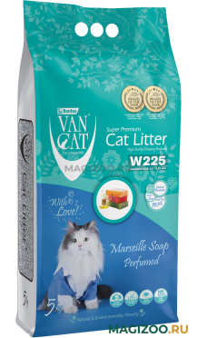 VAN CAT MARSILLA SOAP наполнитель комкующийся для туалета кошек с ароматом марсельского мыла (5 кг)