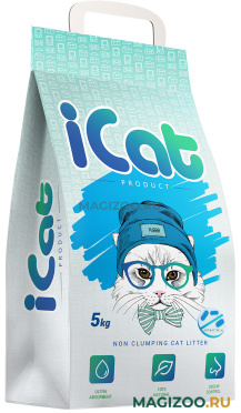 ICAT наполнитель впитывающий антибактериальный для туалета кошек (5 кг)