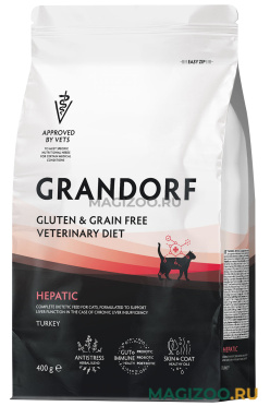 Сухой корм GRANDORF GLUTEN&GRAIN FREE VETERINARY DIET CAT HEPATIC диетический корм для взрослых кошек при поддержании функции печени при ХПН (0,4 кг)