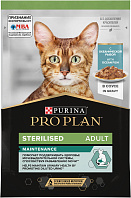 PRO PLAN STERILISED для взрослых стерилизованных кошек и кастрированных котов с океанической рыбой в соусе пауч (85 гр)