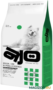 Сухой корм AJO DOG SPECIAL LINE HYPOALLERGENIC для взрослых собак средних и крупных пород при пищевой аллергии с олениной и гречкой (12 кг)