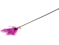 Дразнилка для кошек фиолетовая с пером и колокольчиком V.I.PET (1 шт)
