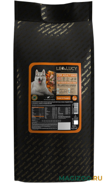 Сухой корм LEO&LUCY HOLISTIC для взрослых собак средних пород с кроликом, тыквой и биодобавками (4,5 кг)