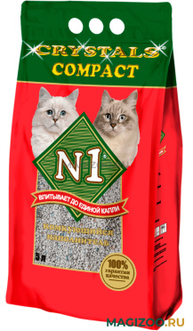 № 1 CRYSTALS COMPACT – Наполнитель комкующийся для туалета кошек (10 л УЦ)