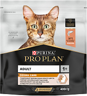 PRO PLAN DERMA CARE для взрослых кошек для здоровья шерсти и кожи с лососем (0,4 кг)