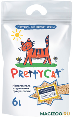 PRETTY CAT WOOD GRANULES наполнитель древесный для туалета кошек (12 л УЦ)