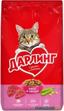 Сухой корм ДАРЛИНГ для взрослых кошек с мясом и овощами (0,76 кг)