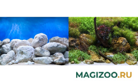 Аквариумный фон плотный двухсторонний Barbus Водный сад/Яркие камни 45 см/94 см Background 017 (1 шт)