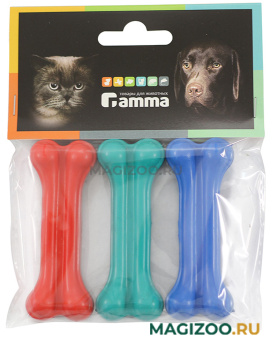 ГАММА игрушка для собак «Кость литая» № 1, 7,5 см уп. 3 шт (1 шт)