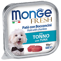 MONGE FRESH DOG для взрослых собак паштет с тунцом  (100 гр)