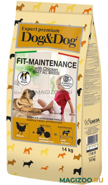 Сухой корм DOG&DOG EXPERT PREMIUM FIT-MAINTENANCE диетический для взрослых собак всех пород с курицей (14 кг)