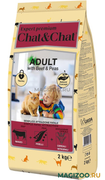 Сухой корм CHAT&CHAT EXPERT PREMIUM ADULT BEEF & PEAS для взрослых кошек с говядиной и горохом (2 кг)