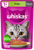 WHISKAS для взрослых кошек паштет с уткой пауч (75 гр)