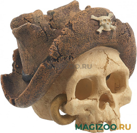 Декор грот для аквариума Пиратский череп, 8,5 х 7,5 х 7 см, BARBUS, Decor 139 (1 шт)