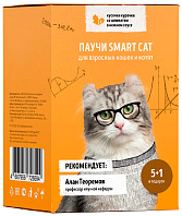 SMART CAT набор паучей для кошек и котят с кусочками курицы и шпинатом в соусе пауч (85 гр (5 + 1 шт))