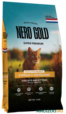 Сухой корм NERO GOLD SUPER PREMIUM для взрослых кошек и котят с курицей и овощами (3 кг)
