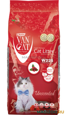 VAN CAT NATURAL UNSCENTED наполнитель комкующийся для туалета кошек 100 % Натуральный (15 кг)