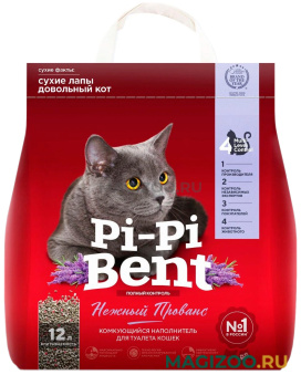 PI-PI BENT НЕЖНЫЙ ПРОВАНС наполнит комкующийся для кошек с ароматом лаванды (5 кг)