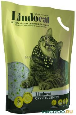 LINDOCAT CRYSTAL LEMON наполнитель силикагелевый впитывающий для туалета кошек с ароматом лимона (5 л)