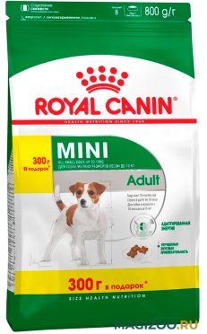 Сухой корм ROYAL CANIN MINI ADULT для взрослых собак маленьких пород (0,5 + 0,3 кг)