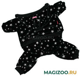 FOR MY DOGS костюм для собак утепленный велюр черный FW914-2020 (14)