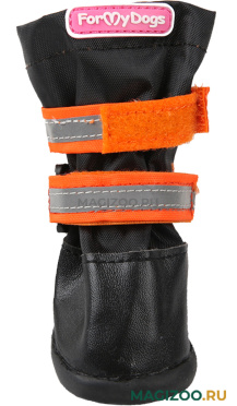 FOR MY DOGS сапоги для собак на резиновой подошве черно/оранжевые FMD656-2020 Bl/Or (4) 