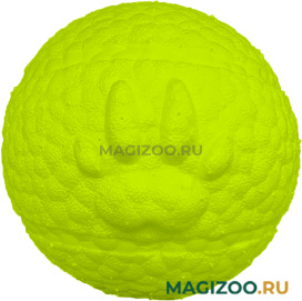 Игрушка для собак Mr.Kranch Мяч с лапкой неоновый желтый 8 см (1 шт)