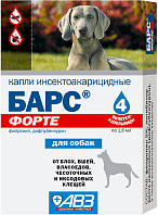 БАРС ФОРТЕ – капли для собак против клещей, блох, вшей и власоедов уп. 4 пипетки АВЗ (1 шт)