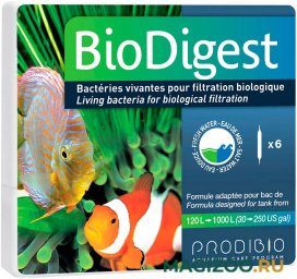 Гиперконцентрированный бактериальный препарат Prodibio Bio Digest для пресных и морских аквариумов 10 мл х 6 ампул (1 уп)