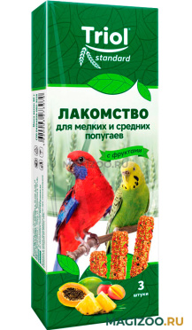 TRIOL STANDARD лакомство для мелких и средних попугаев с фруктами (3 шт)