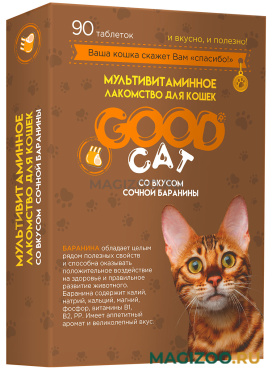 Лакомство мультивитаминное Good Cat для кошек со вкусом сочной баранины уп.90 таблеток (1 шт)