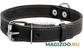Ошейник кожаный для собак одинарный черный 35 мм 48 – 63 см Collar	 (1 шт)
