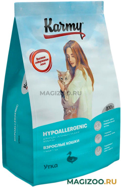 Сухой корм KARMY HYPOALLERGENIC гипоаллергенный для взрослых кошек с уткой (0,4 кг)