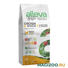 Сухой корм ALLEVA HOLISTIC ADULT DOG MEDIUM CHICKEN & DUCK беззерновой для взрослых собак средних пород с курицей, уткой, алоэ вера и женьшенем (12 кг)