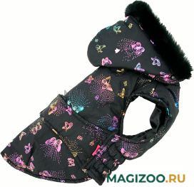 FOR MY DOGS попона для собак Бабочки черная FW1055-2021 (18) 