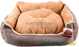 Лежак для животных Pet Choice с двухсторонней подушкой меховой прямоугольный коричневый 60 х 50 х 21 см 9270-2003C (1 шт)