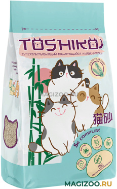 TOSHIKO наполнитель древесный комкующийся для туалета кошек натуральный (20 л УЦ)