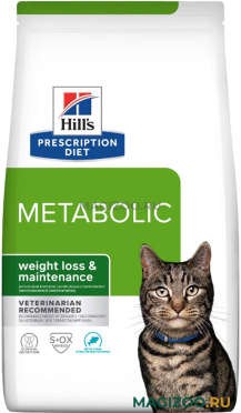 Сухой корм HILL'S PRESCRIPTION DIET METABOLIC TUNA для взрослых кошек контроль и коррекция веса с тунцом (1,5 кг)