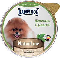 HAPPY DOG NATUR LINE для взрослых собак маленьких пород паштет с ягненком и рисом (125 гр)