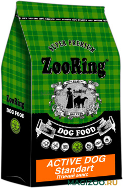 Сухой корм ZOORING ACTIVE DOG STANDART для активных взрослых собак средних и крупных пород с птичьим миксом  (10 кг)