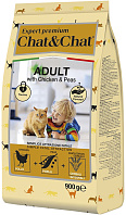 CHAT&CHAT EXPERT PREMIUM ADULT CHICKEN & PEAS для взрослых кошек с курицей и горохом (0,9 кг)