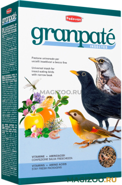 PADOVAN GRANPATEE INSECTES корм для насекомоядных птиц с насекомыми (1 кг УЦ)