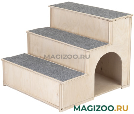 Домик-лестница для собак и кошек ECO фанера, ковролин серый 37 х 38,5 х 33 см (1 шт)