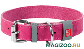 Ошейник кожаный для собак одинарный розовый 25 мм 38 – 49 см Collar Waudog Classic (1 шт)