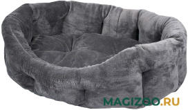 Лежак для животных ZooM Puma овальный пухлый с подушкой серый 60 х 47 х 20 см (1 шт)